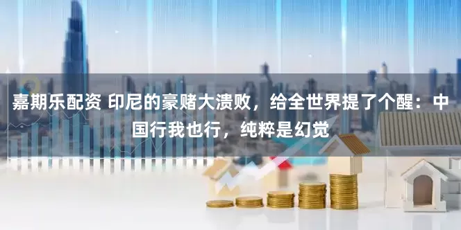 嘉期乐配资 印尼的豪赌大溃败，给全世界提了个醒：中国行我也行，纯粹是幻觉